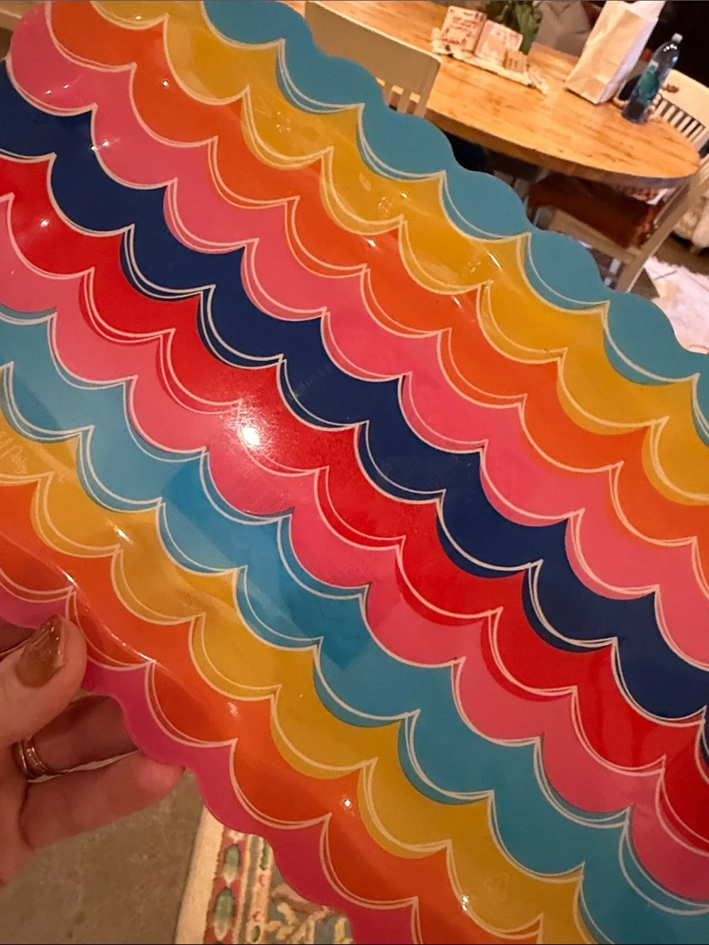 Packed Party Multicolor Scalloped Party Tray - Party Table Decor